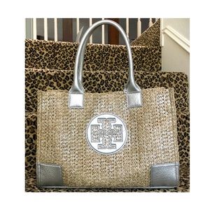 Tory Burch Ella straw mini tote